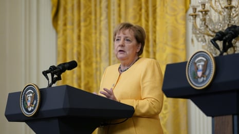 Merkel and Biden express sympathy for German flood victims  – video