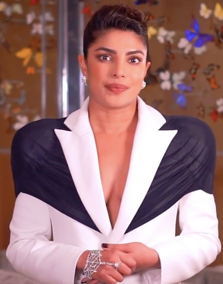 Priyanka Chopra wears huge-shouldered white jacket with black overlay