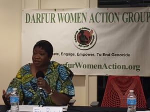 Fatou Bensouda, the ICC’s chief prosecutor, speaks to the Darfur Women Action Group in 2014