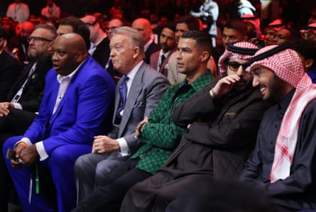 Frank Warren, Cristiano Ronaldo and Turki Alalshikh were among those taking in Saturday’s fights from ringside.