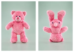 Pink teddy bear by Noma Bar