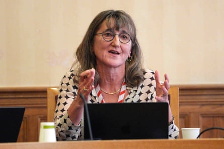 Beeban Kidron speaks at a meeting