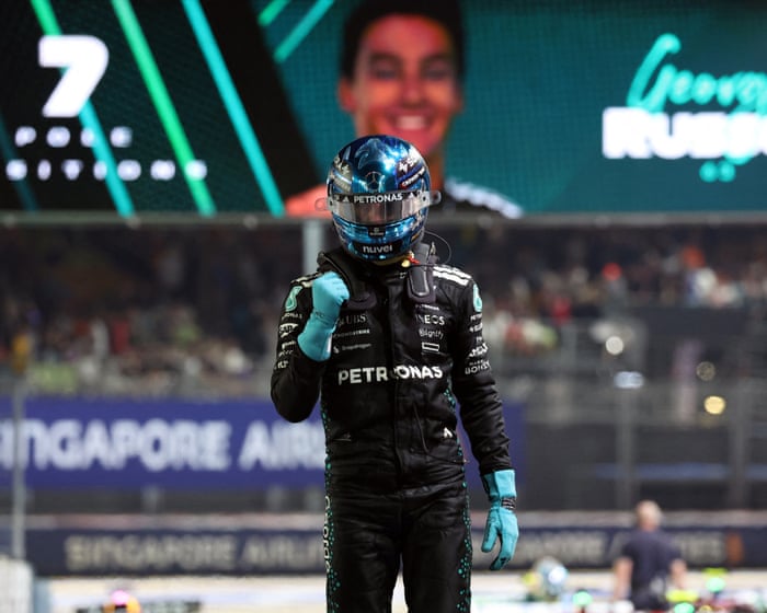 Impressive Russell holds off Verstappen to grab F1 Singapore GP pole