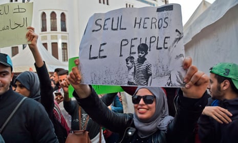 Algerian students demonstrate in the capital Algiers against ailing President Abdelaziz Bouteflika’s bid for a fifth term