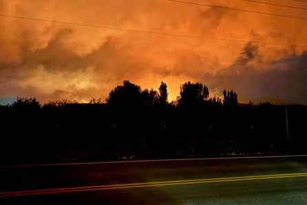 Fire burns