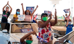 Biden supporters at a drive in rally in Miramar, Florida on Tuesday.