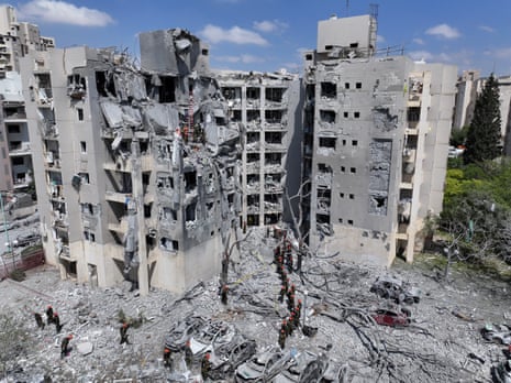 A drone view shows an impacted residential site, following an early morning missile attack from Iran on Israel, in Be'er Sheva, Israel June 24, 2025.