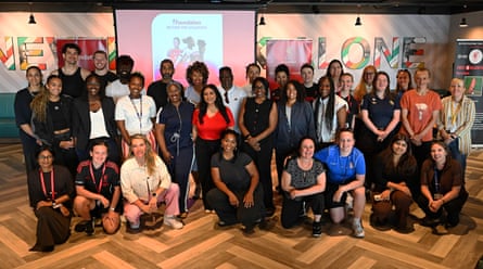 Group shot of people involved at Beyond the Goalposts launch day