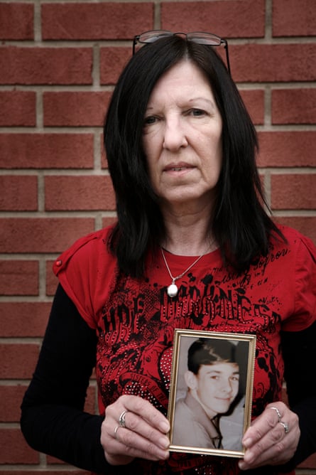 Anne Williams holding a picture of her son Kevin taken shortly before he died at Hillsborough aged 15.
