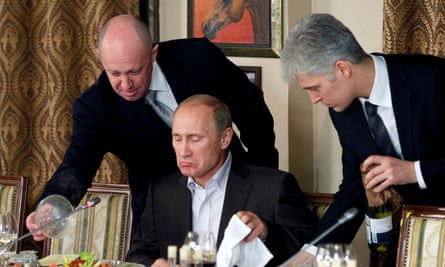 Yevgeny Prigozhin (left) with Putin in Moscow, November 2011.