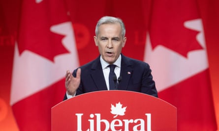 Mark Carney delivers his victory speech during the Liberal leadership announcement in Ottawa
