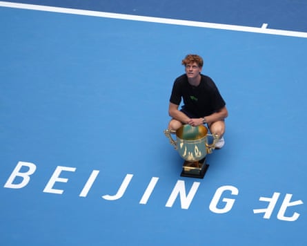 Jannik Sinner with his China Open trophy