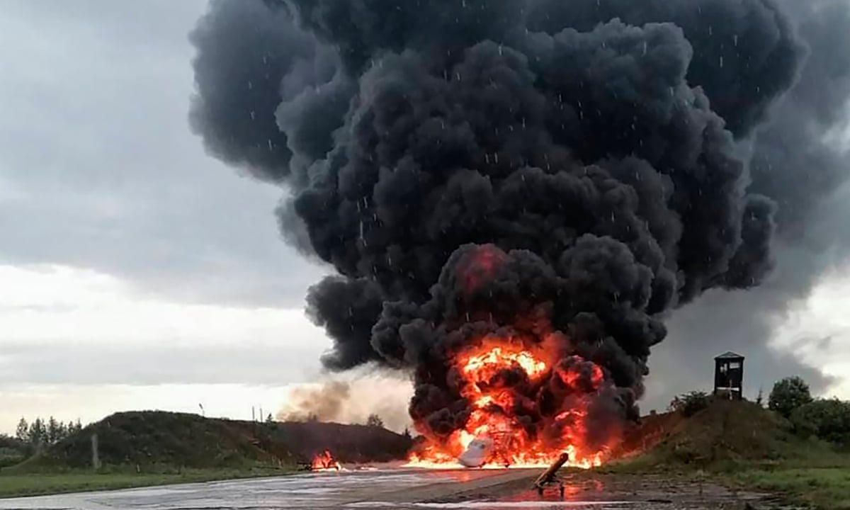 Ukraine drone strike reportedly destroys Russian supersonic bomber | Ukraine | The Guardian