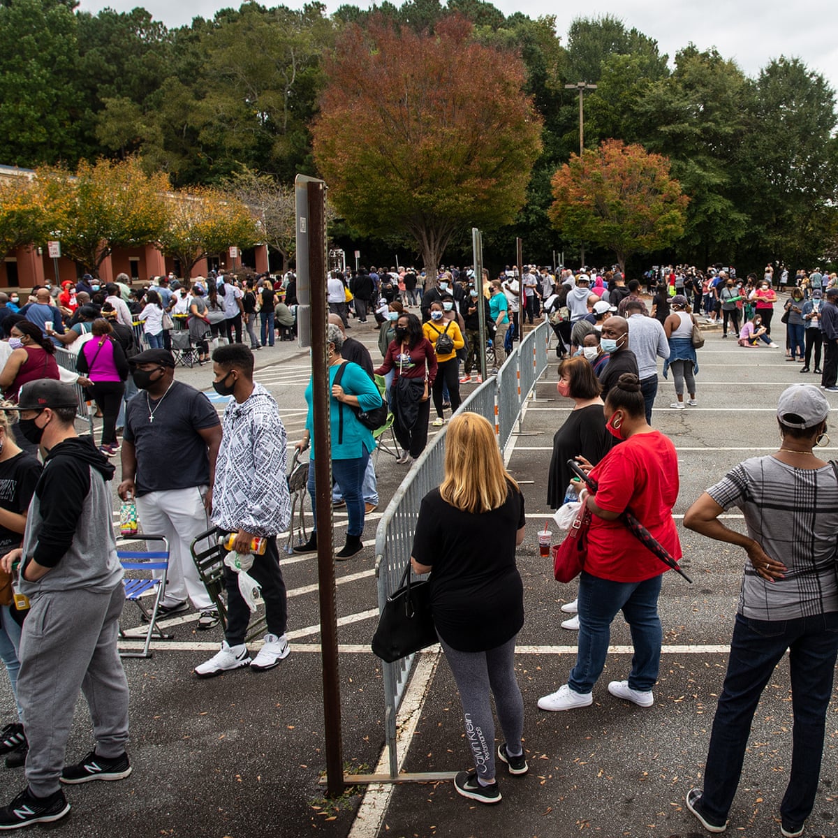 Record Turnout As Americans Endure Long Waits To Vote Early In 2020 Election Us Elections 2020 The Guardian