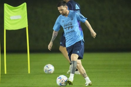 Lionel Messi lors d'un entraînement en Argentine.