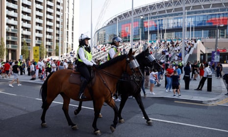 Police officers outside Wembley Stadium before England’s game against Andorra in September.