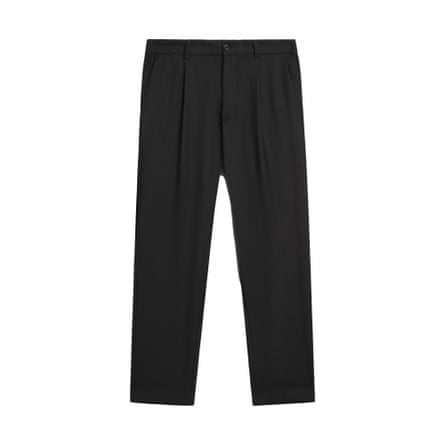 Massimo Dutti Relaxed fit darted cool wool blend trousers