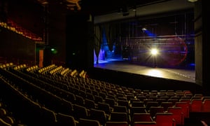 A ghost light burns at the Arts Centre Melbourne’s closed Playhouse theatre during the coronavirus pandemic