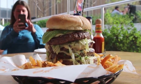 The Vladimir Putin birthday burger, as it appeared in a video report on Russian state media.