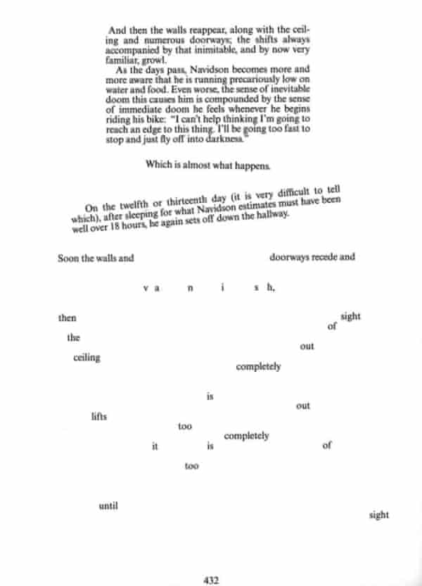A page from House of Leaves by Mark Z Danielewski
