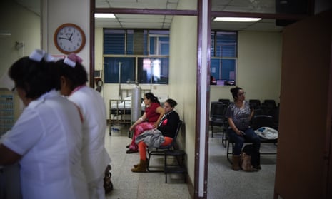 Pregnant women at the Guatemalan Social Security Institute. Some countries in Latin America have advised against pregnancy during the Zika epidemic. 