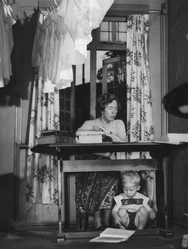 Ruth Park at home with one of her children