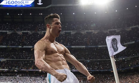 Cristiano Ronaldo celebrates scoring during Madrid’s Champions League tie against Juventus last season.