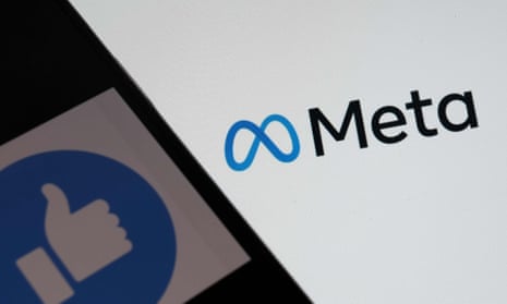 Meta logo next to Facebook 'like' symbol.