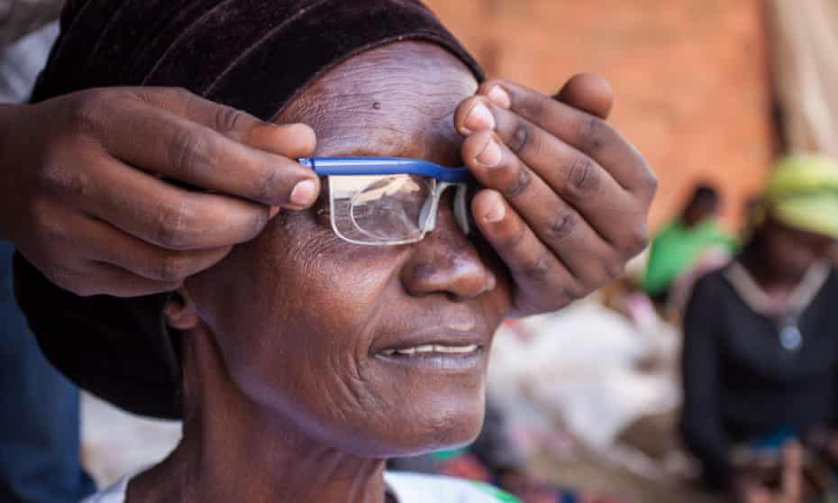A woman has her eyes tested as part of the Ministry of Health’s drive to establish a nationwide eye care service accessible to all Rwandans. 