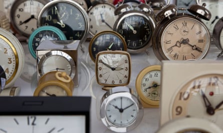 An array of clocks.