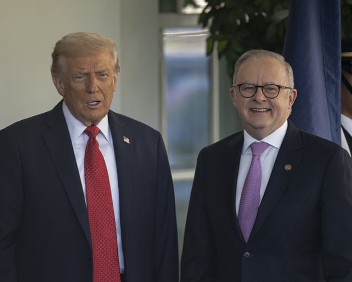 Albanese at the White House: Trump endorses Aukus, signs $8.5bn rare earths deal and calls PM ‘great leader’