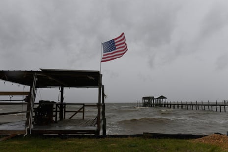 Rough seas at Mon Louis Island, Alabama, on Friday.