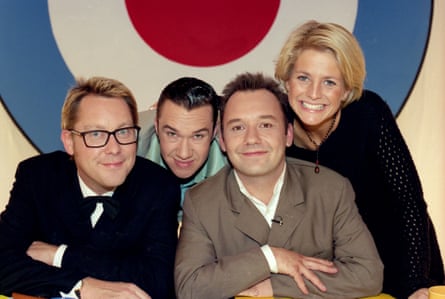 Vic Reeves, Mark Lamarr, Bob Mortimer and Ulrika Jonsson in Shooting Stars.