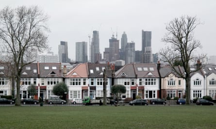 The Vauxhall cluster seen from Ruskin Park in south London.