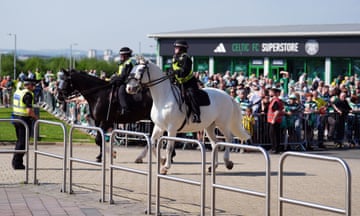Mounted police outside Celtic Park