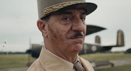 Simon Abkarian in uniform as De Gaulle