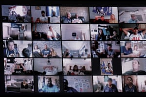 Tottenham fans are seen watching the action on the big screen.