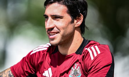 Tonali looks relaxed during Newcastle’s pre-season trip to Germany in July.