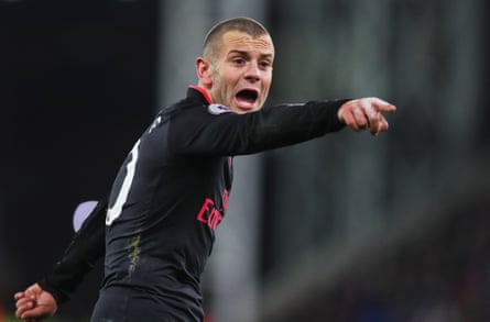 Jack Wilshere organises the Arsenal midfield against Crystal Palace.