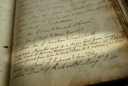The baptism record of Indiana Mundi, a 14-year-old who was christened at Manchester Cathedral in 1798.