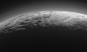 A view of Pluto’s rugged, icy mountains and flat ice plains captured by Nasa’s New Horizon’s spacecraft