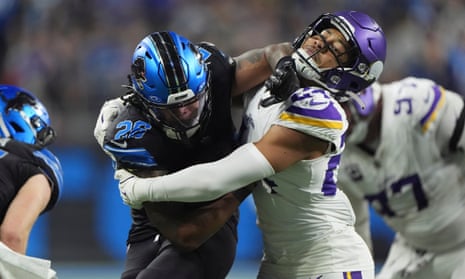 NFL roundup: Lions rout Vikings for NFC's top seed as Titans land No 1 pick | NFL | The Guardian
