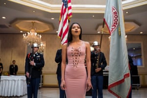 Theodore Roosevelt Educational Campus celebrates its 7th annual JROTC Military Ball at the Villa Baron Mansion, Bronx, NYC.Nicole sings without her voice shaking. She shifts her weight from one knee to another, her high heels making small noises against the ballroom floor. Cell phones buzz in the background, but the high school students don’t move their gaze away from Nicole. The audience is in a trance. “Some people think that you have to be born here to be an American. But I identify as a Latina, a Hispanic young lady. I’m Dominican-Ecuadorian- American.” Shortly after Nicole finishes singing, the ballroom is transformed into a dance floor, with fifty JROTC students from the Bronx dancing the night away. JROTC is one of the largest youth programs in the world, with over 300,000 American youth enrolled. Bronx, New York City.
