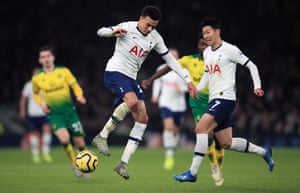 Dele Alli, left, and Son Heung-min feature in Tottenham’s offering, playing foot golf.