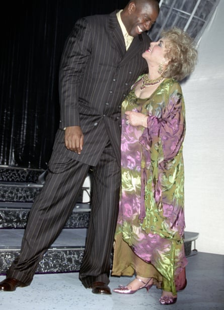 Johnson and Elizabeth Taylor at the 20 Years of Aids, 20 Years of Hope event in Santa Monica in 2001.