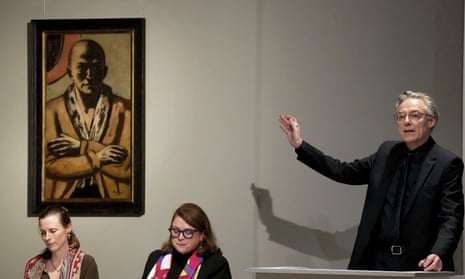 Markus Krause auctions Selbstbildnis gelb-rosa by the German expressionist Max Beckmann in Berlin.