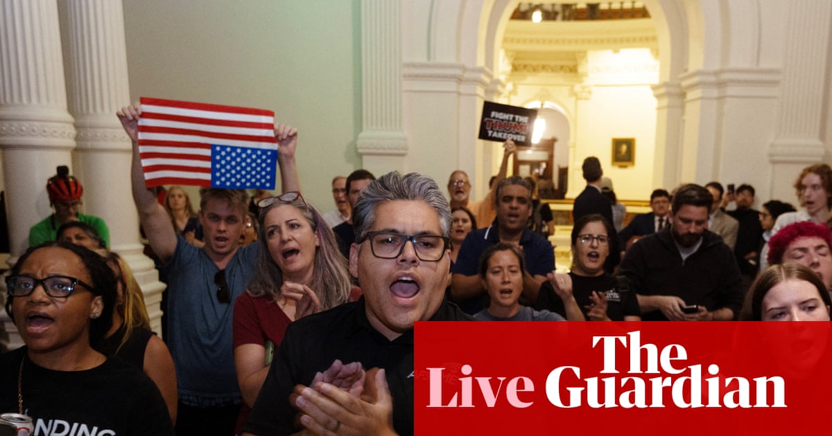 Texas Democrats shadowed by law enforcement officers to stop them repeating protest over redrawing congressional districts US politics live