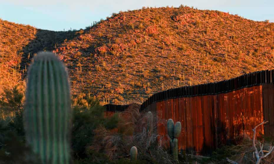 The United States-Mexico border wall is seen in Organ Pipe National Park south of Ajo, Arizona, in February.
