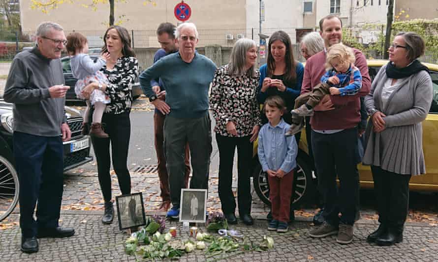 Engel's American family visiting Charlottenstrasse, the street in Berlin where he lived