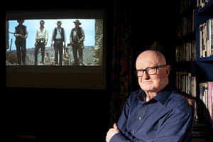Philip French in his cinema room at home In London.